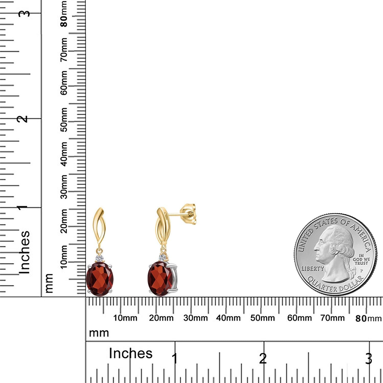 Earrings in 925 Sterling Silver and 10K Yellow Gold