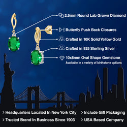 Earrings in 925 Sterling Silver and 10K Yellow Gold