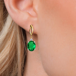 Earrings in 925 Sterling Silver and 10K Yellow Gold