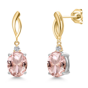Earrings in 925 Sterling Silver and 10K Yellow Gold