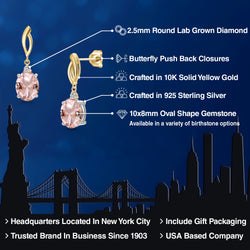 Earrings in 925 Sterling Silver and 10K Yellow Gold