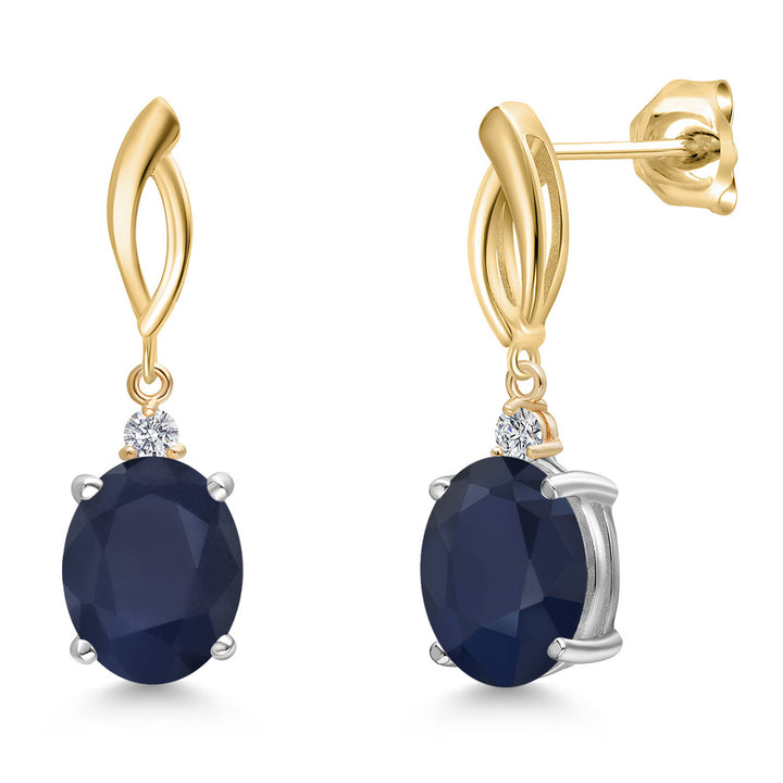 Earrings in 925 Sterling Silver and 10K Yellow Gold