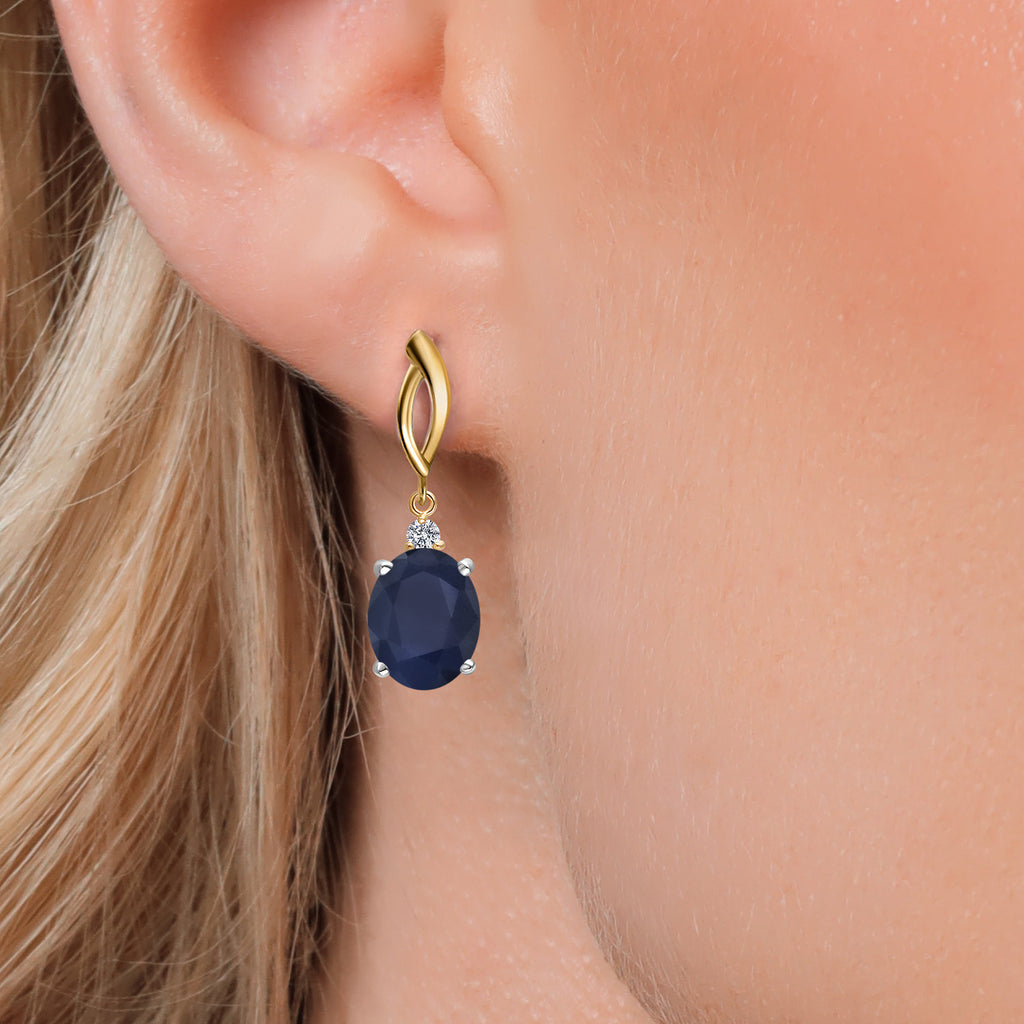 Earrings in 925 Sterling Silver and 10K Yellow Gold