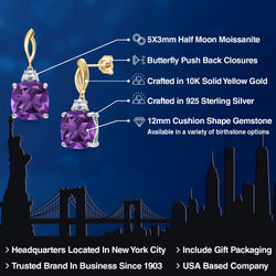 Earrings in 925 Sterling Silver and 10K Yellow Gold