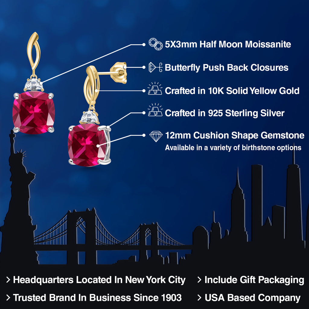 Earrings in 925 Sterling Silver and 10K Yellow Gold