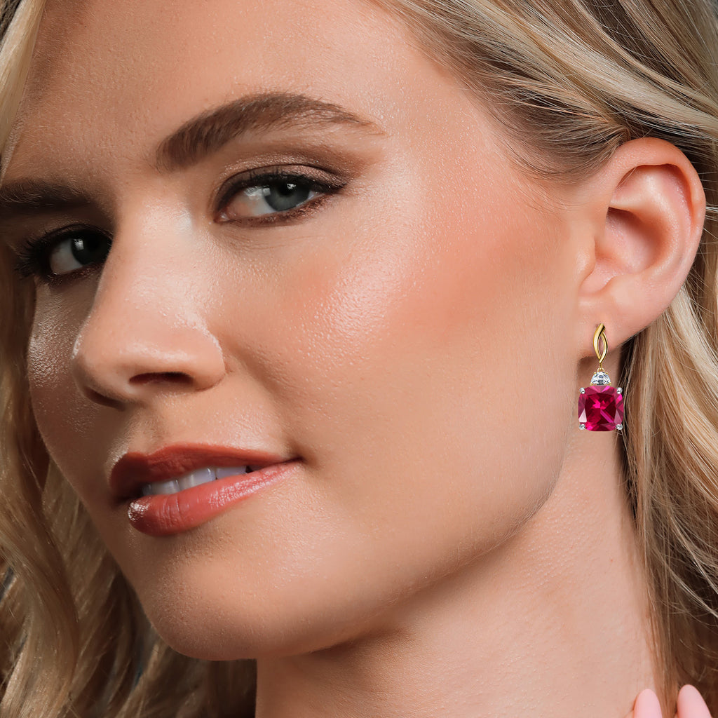 Earrings in 925 Sterling Silver and 10K Yellow Gold
