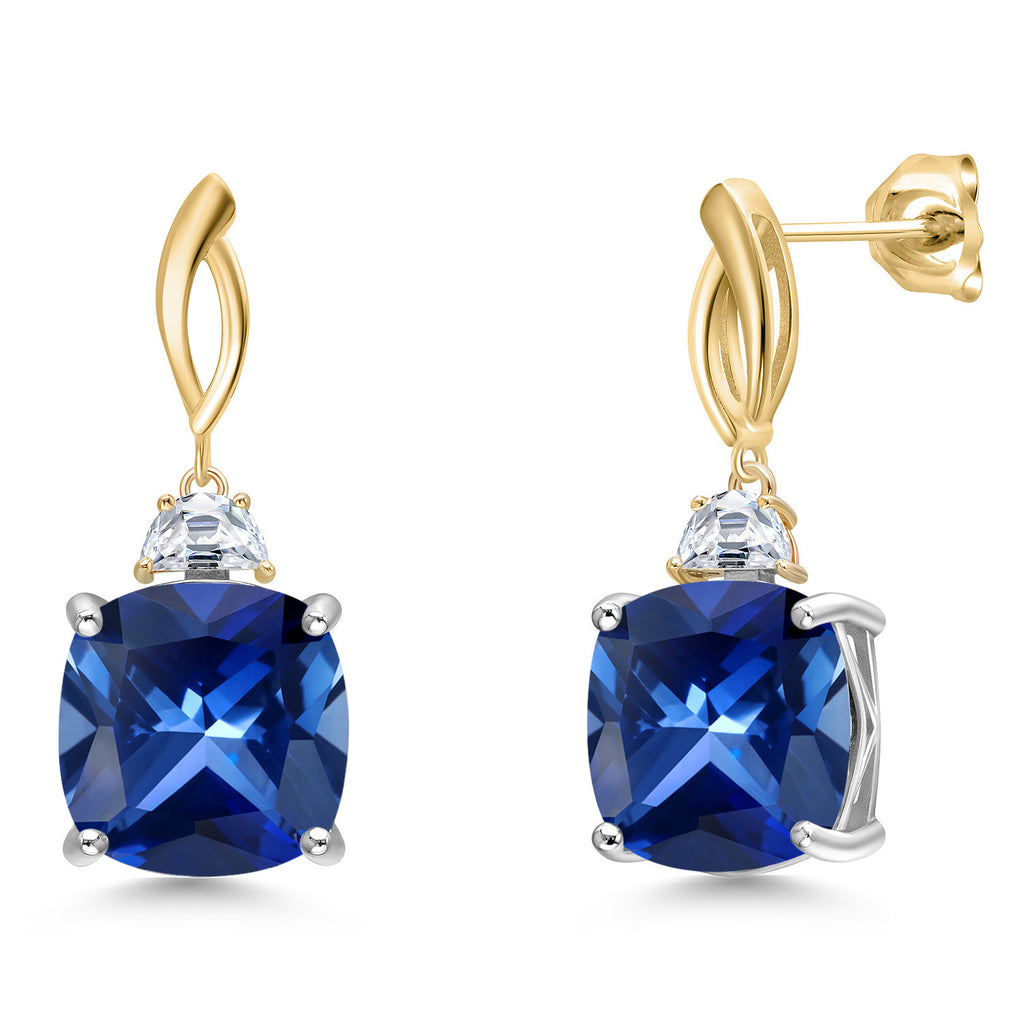 Earrings in 925 Sterling Silver and 10K Yellow Gold