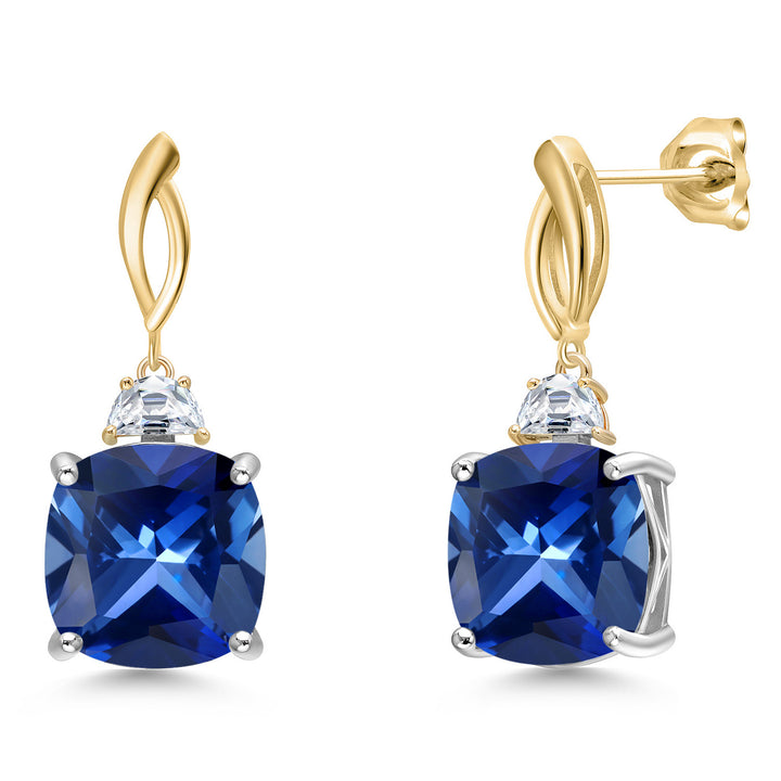 Earrings in 925 Sterling Silver and 10K Yellow Gold