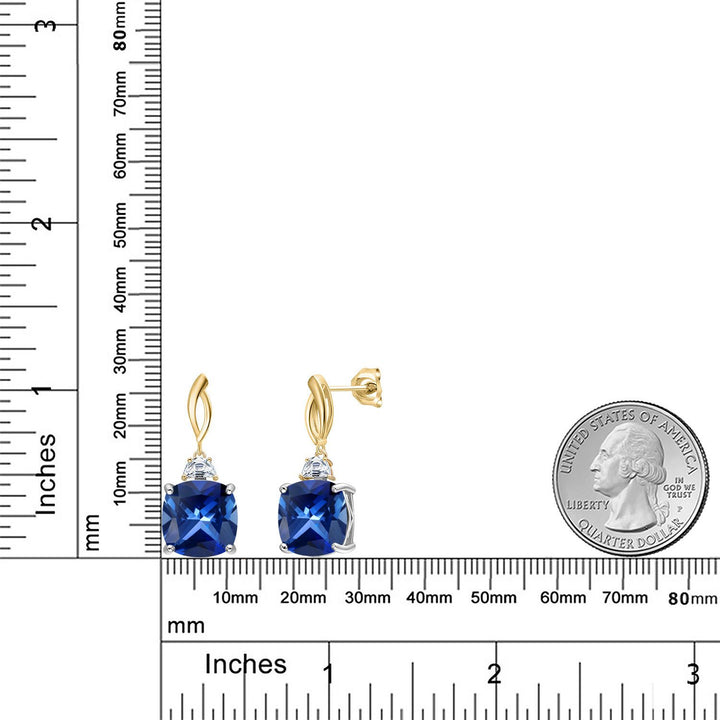Earrings in 925 Sterling Silver and 10K Yellow Gold