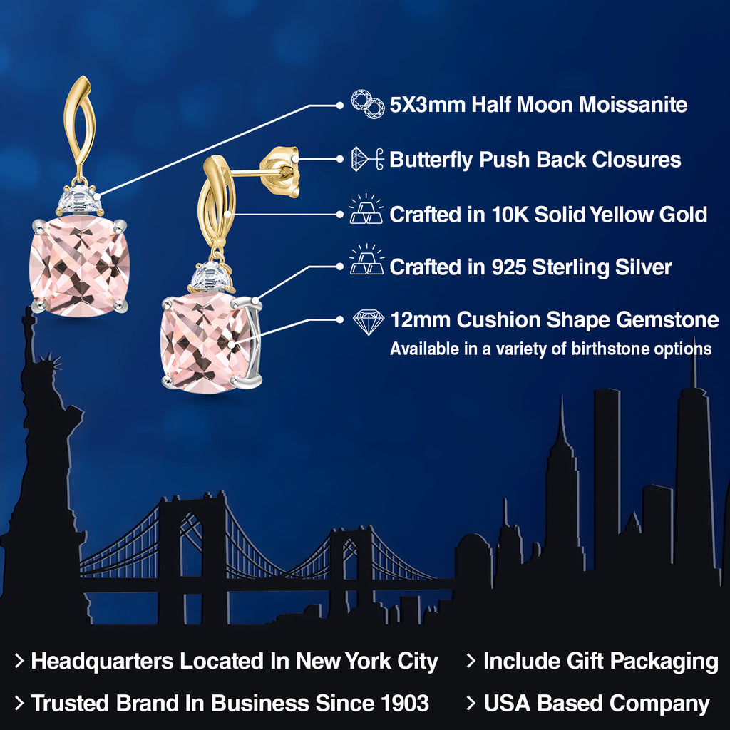 Earrings in 925 Sterling Silver and 10K Yellow Gold