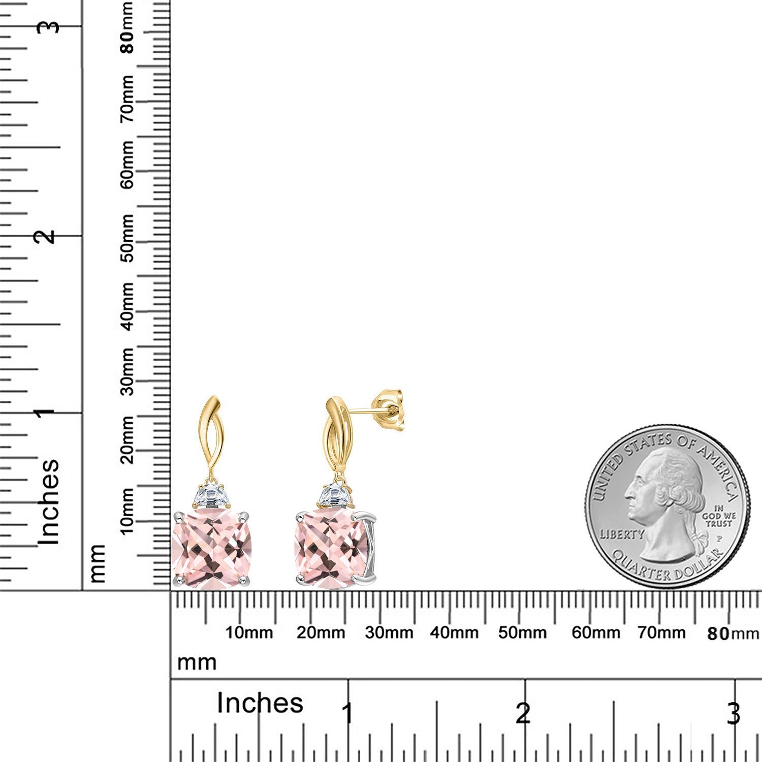 Earrings in 925 Sterling Silver and 10K Yellow Gold