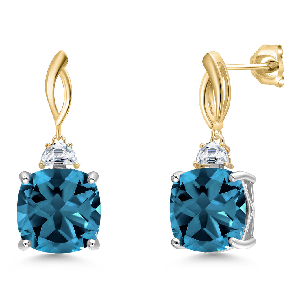 Earrings in 925 Sterling Silver and 10K Yellow Gold