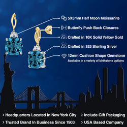 Earrings in 925 Sterling Silver and 10K Yellow Gold