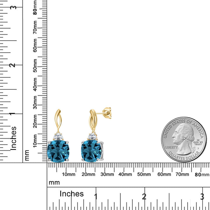 Earrings in 925 Sterling Silver and 10K Yellow Gold