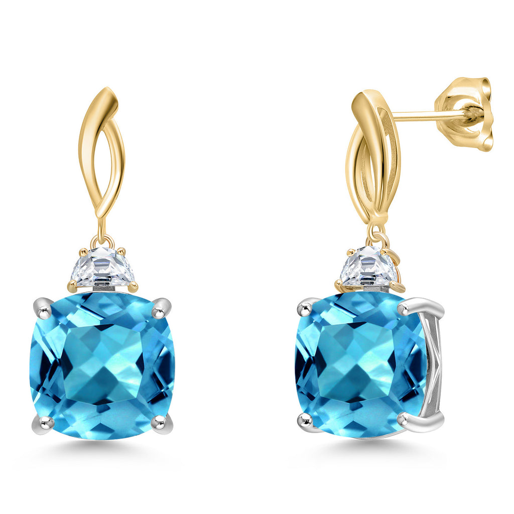 Earrings in 925 Sterling Silver and 10K Yellow Gold