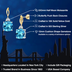 Earrings in 925 Sterling Silver and 10K Yellow Gold