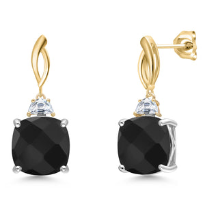 Earrings in 925 Sterling Silver and 10K Yellow Gold
