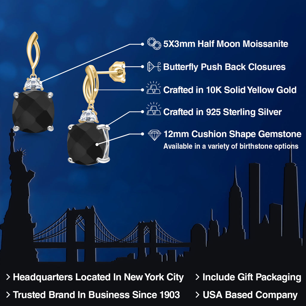 Earrings in 925 Sterling Silver and 10K Yellow Gold