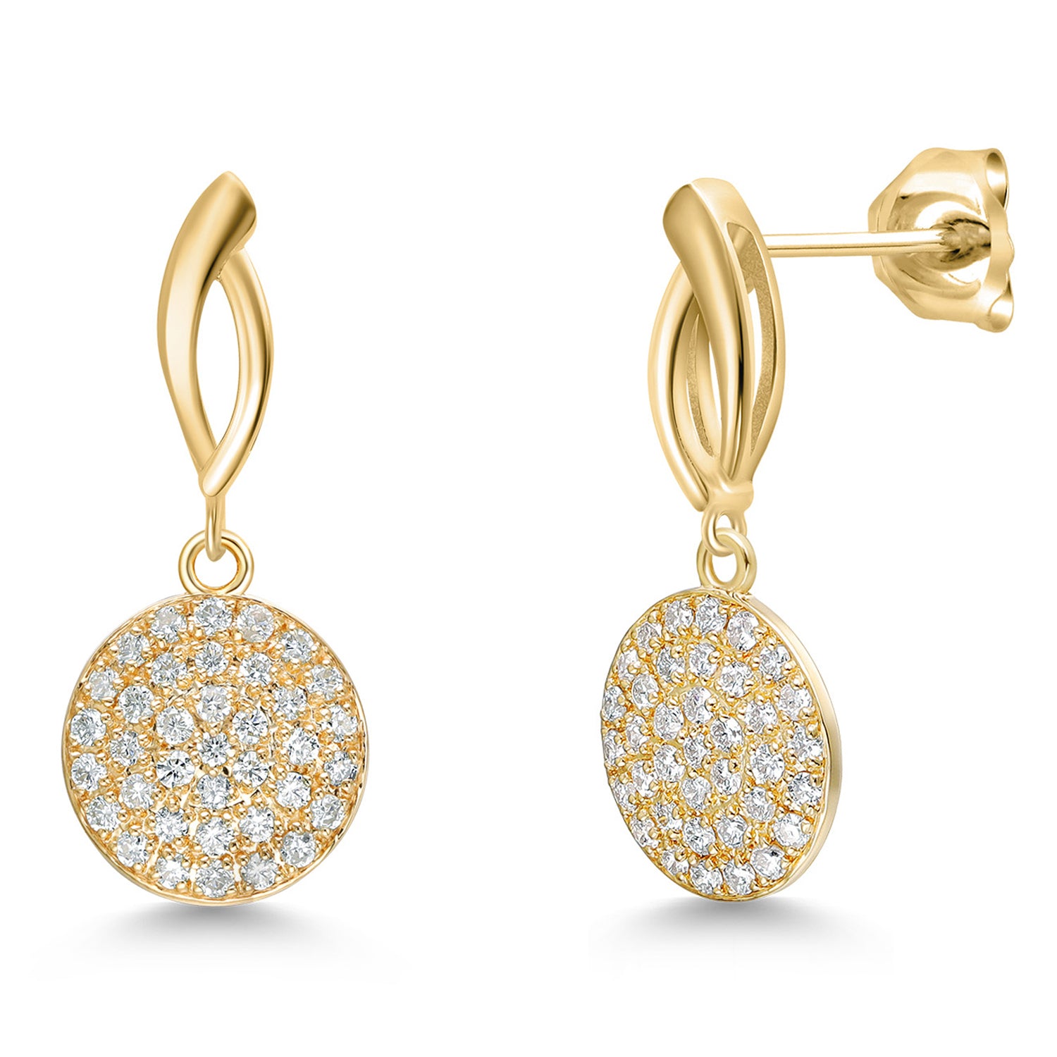 Earrings in 925 Sterling Silver and 10K Yellow Gold