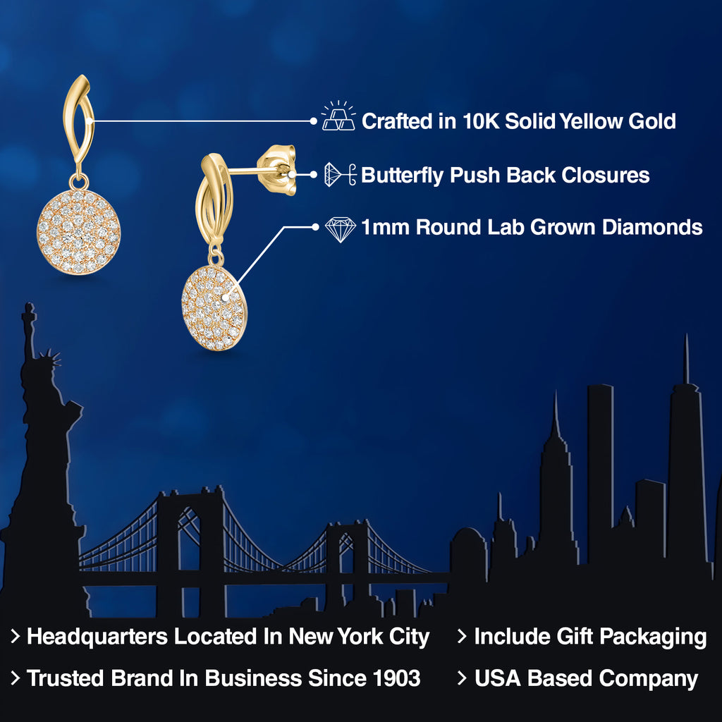 Earrings in 925 Sterling Silver and 10K Yellow Gold