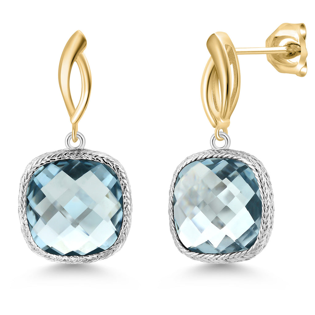 Earrings in 925 Sterling Silver and 10K Yellow Gold