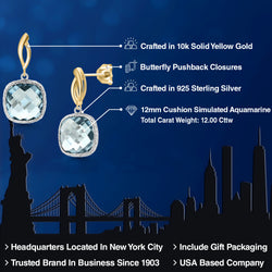 Earrings in 925 Sterling Silver and 10K Yellow Gold