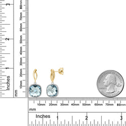 Earrings in 925 Sterling Silver and 10K Yellow Gold