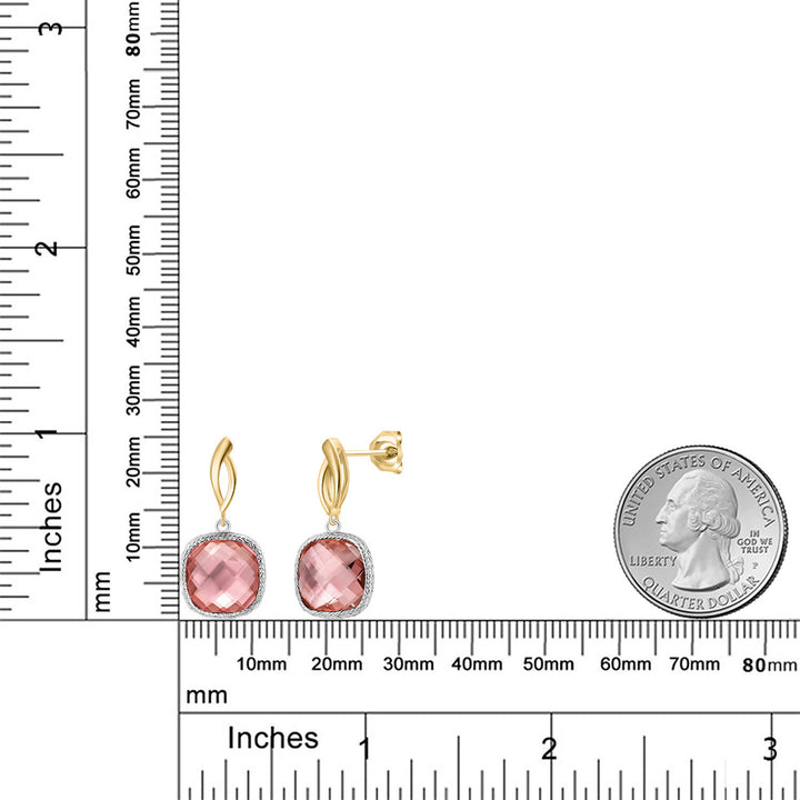 Earrings in 925 Sterling Silver and 10K Yellow Gold