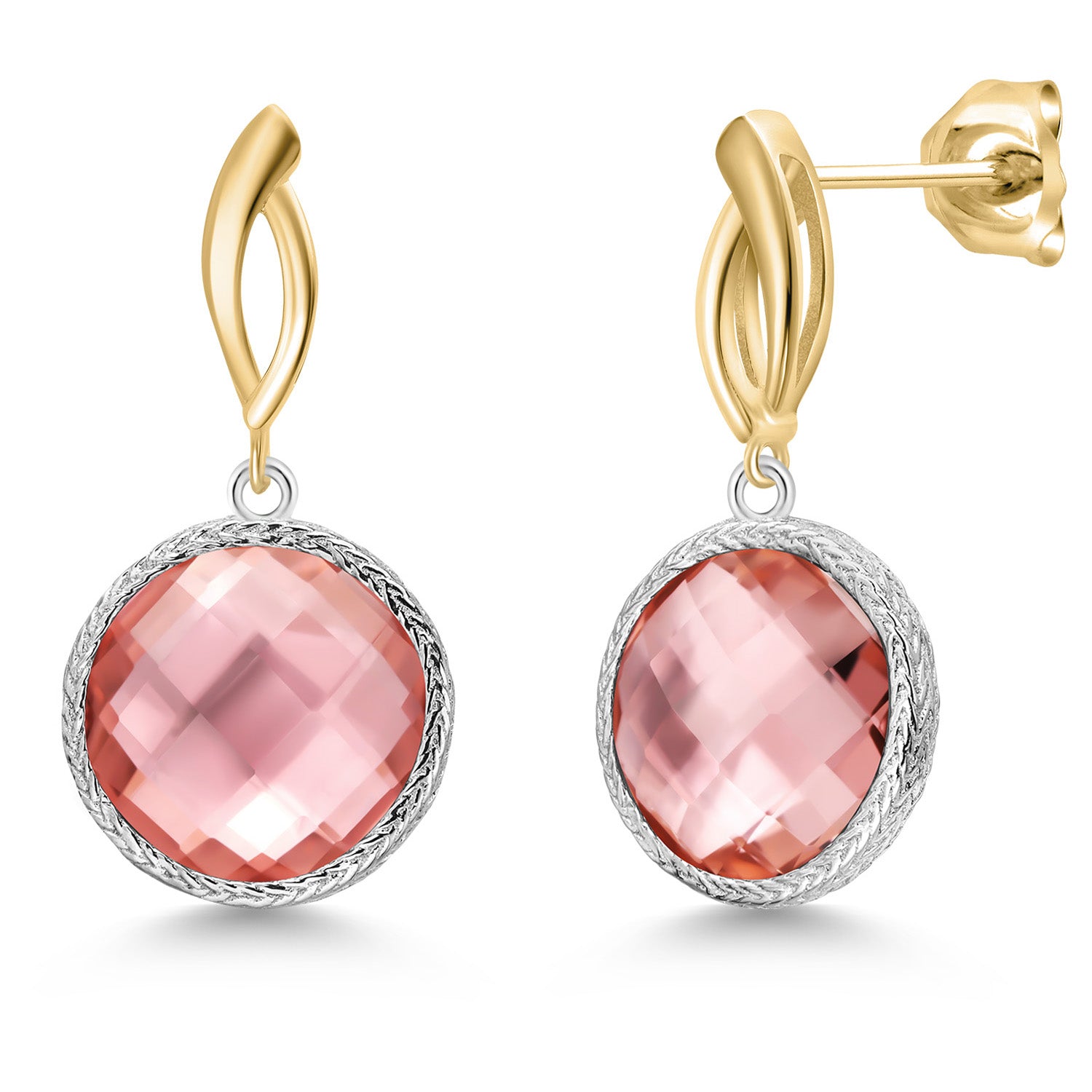 Earrings in 925 Sterling Silver and 10K Yellow Gold