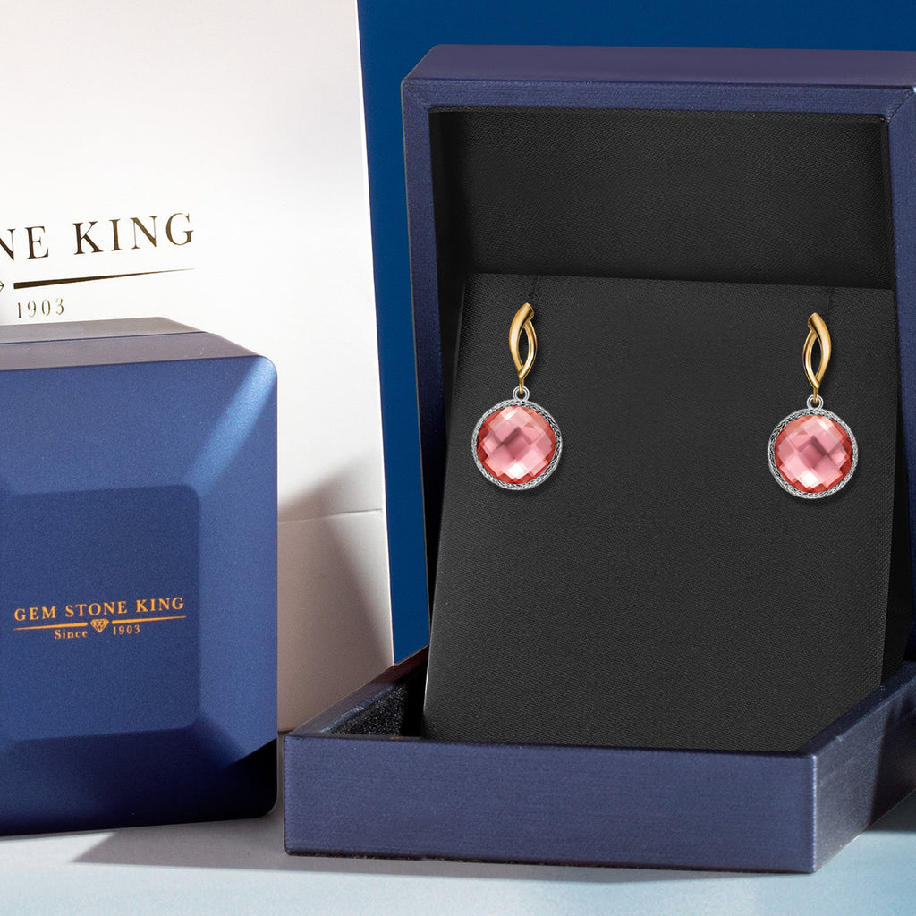 Earrings in 925 Sterling Silver and 10K Yellow Gold