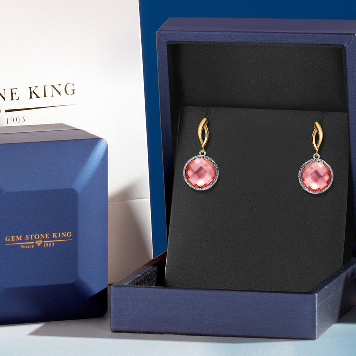 Earrings in 925 Sterling Silver and 10K Yellow Gold