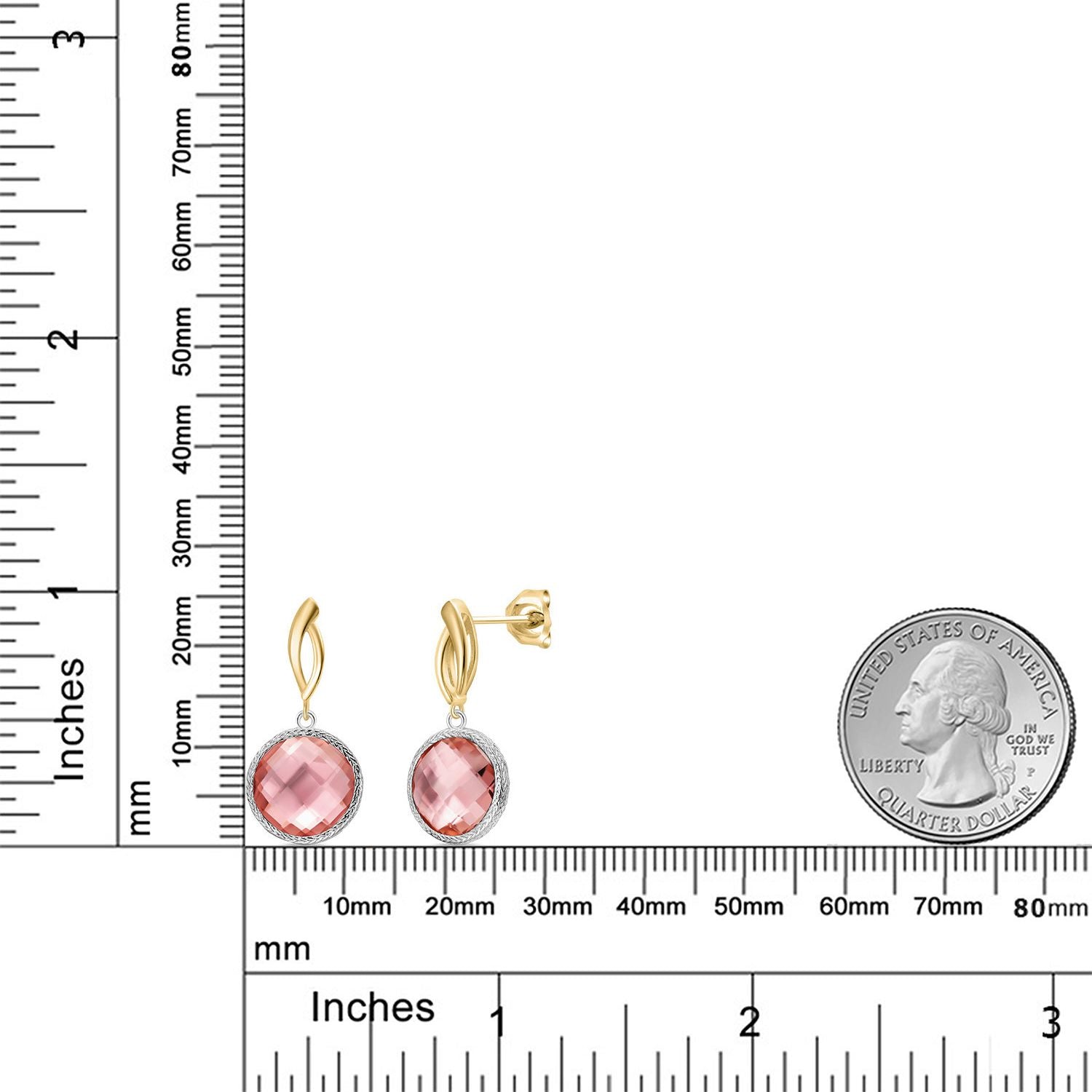 Earrings in 925 Sterling Silver and 10K Yellow Gold