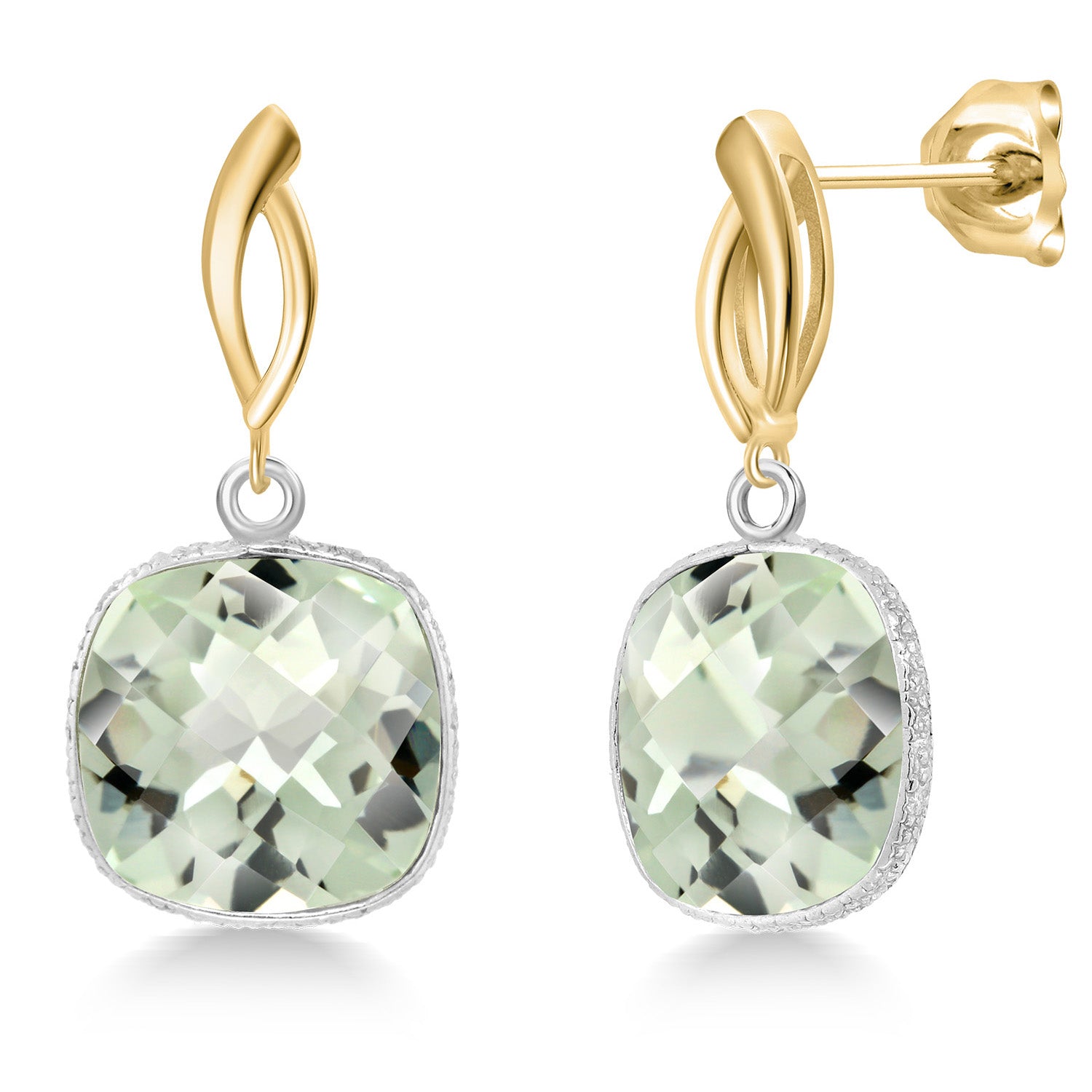 Earrings in 925 Sterling Silver and 10K Yellow Gold