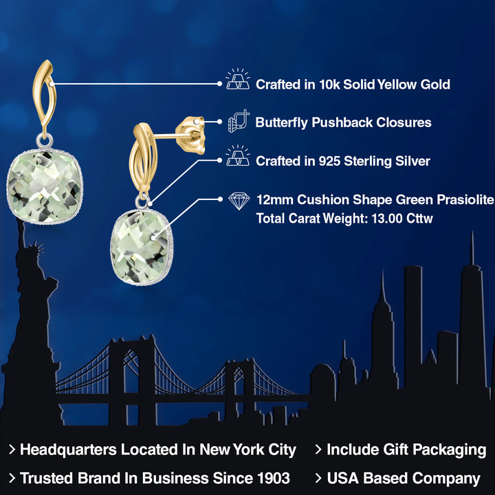 Earrings in 925 Sterling Silver and 10K Yellow Gold