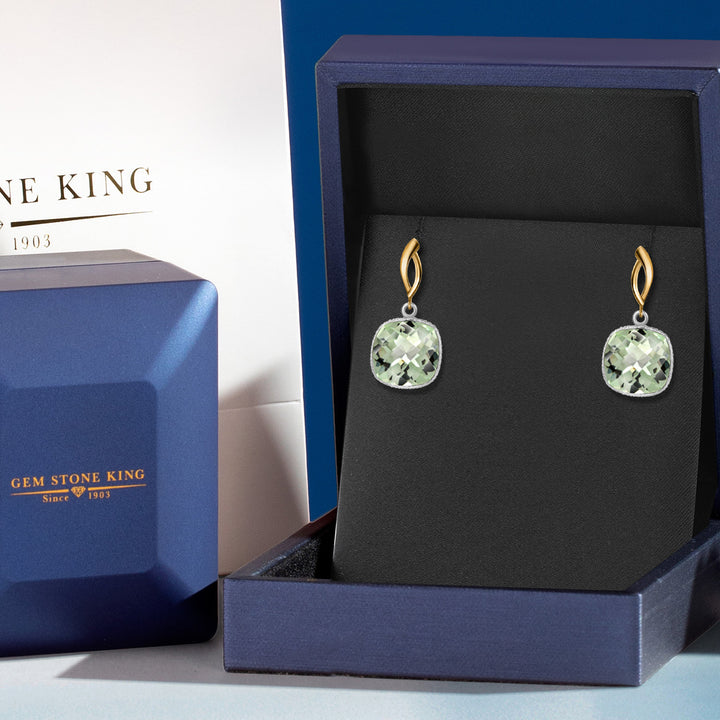Earrings in 925 Sterling Silver and 10K Yellow Gold
