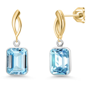 Earrings in 925 Sterling Silver and 10K Yellow Gold