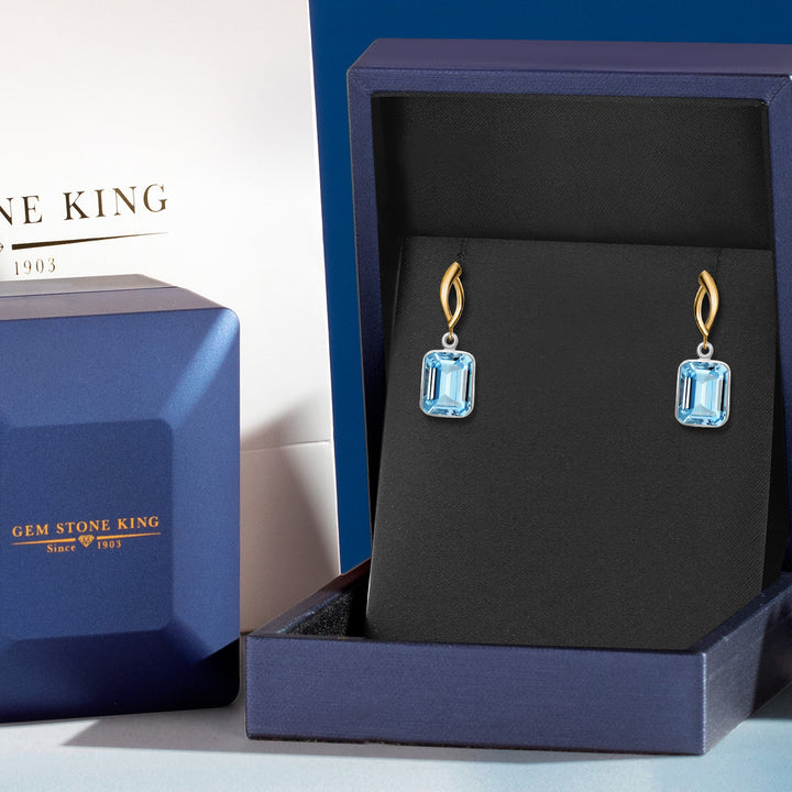 Earrings in 925 Sterling Silver and 10K Yellow Gold