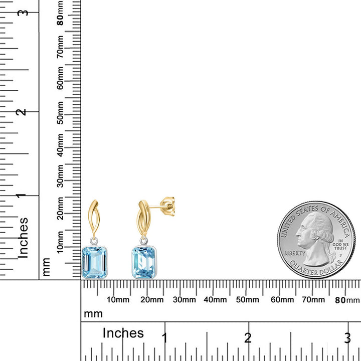Earrings in 925 Sterling Silver and 10K Yellow Gold