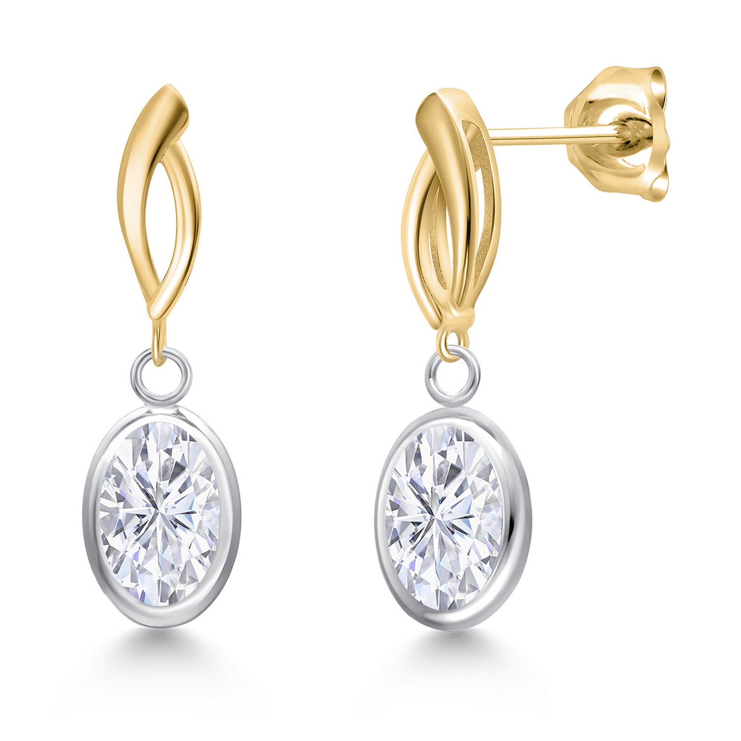 Earrings in 925 Sterling Silver and 10K Yellow Gold
