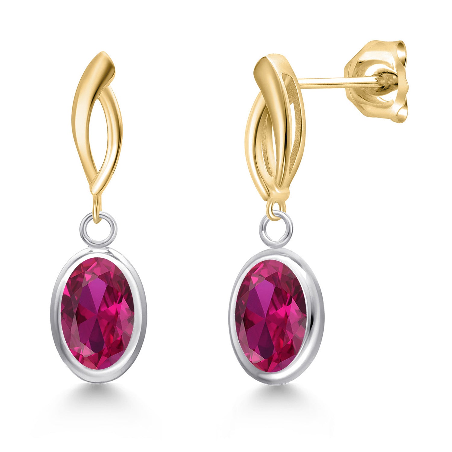 Earrings in 925 Sterling Silver and 10K Yellow Gold