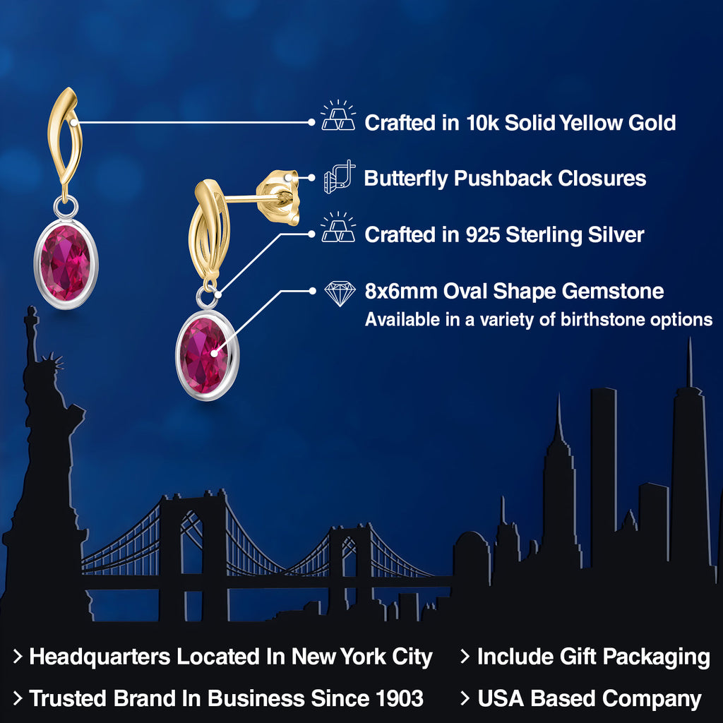 Earrings in 925 Sterling Silver and 10K Yellow Gold