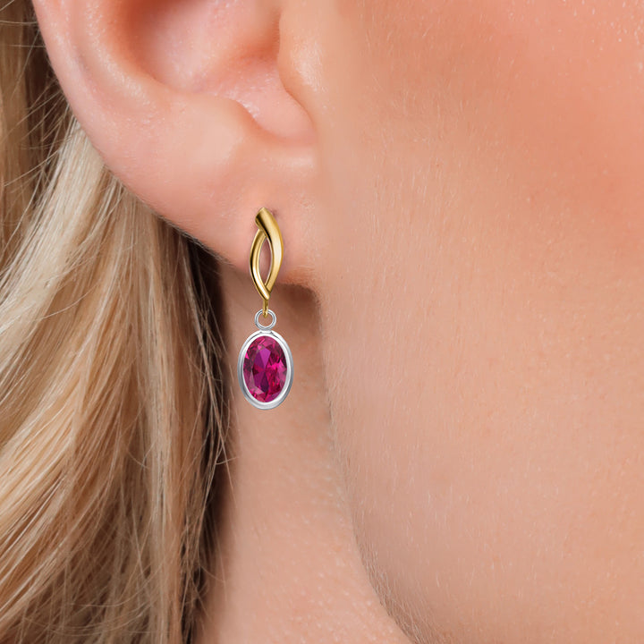 Earrings in 925 Sterling Silver and 10K Yellow Gold