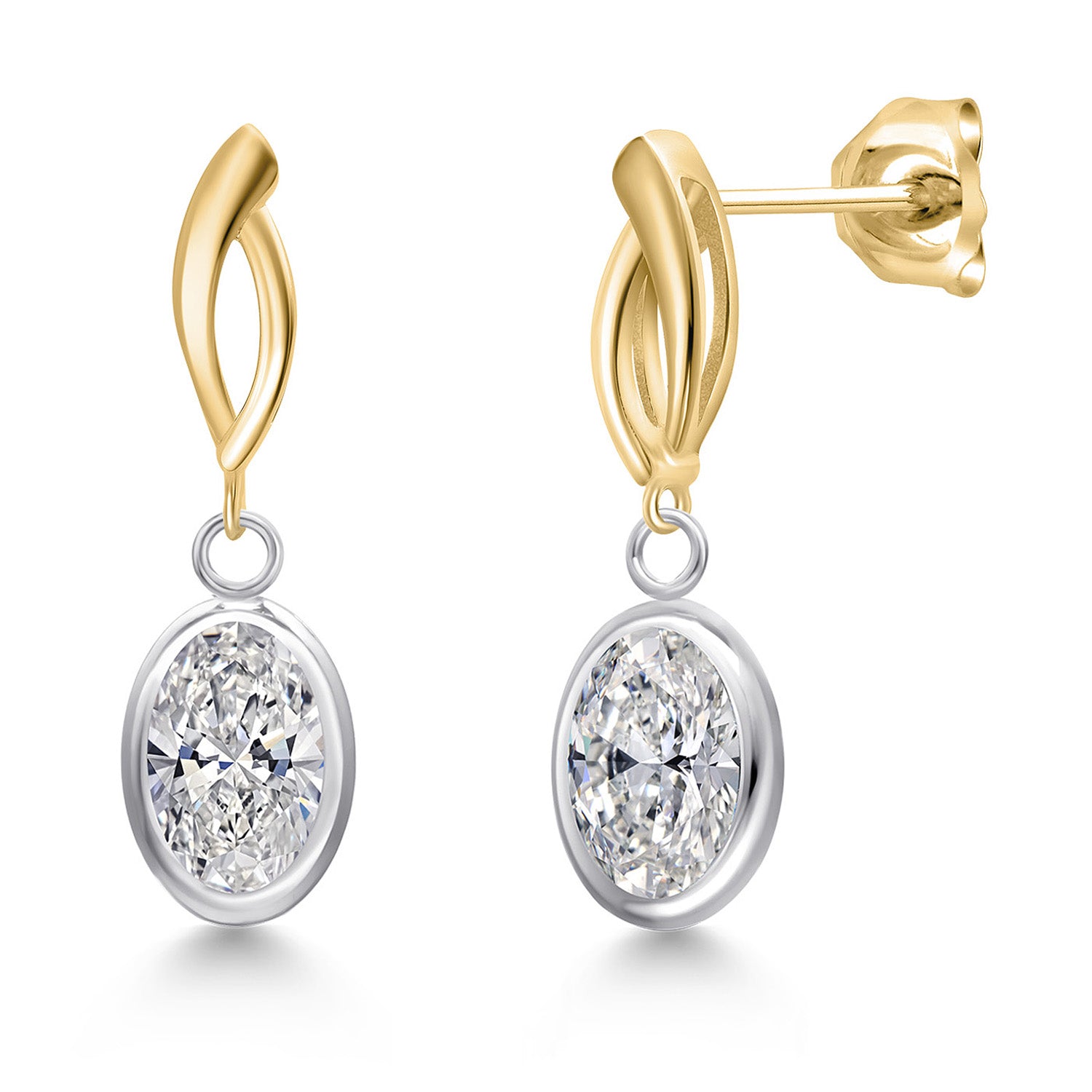 Earrings in 925 Sterling Silver and 10K Yellow Gold