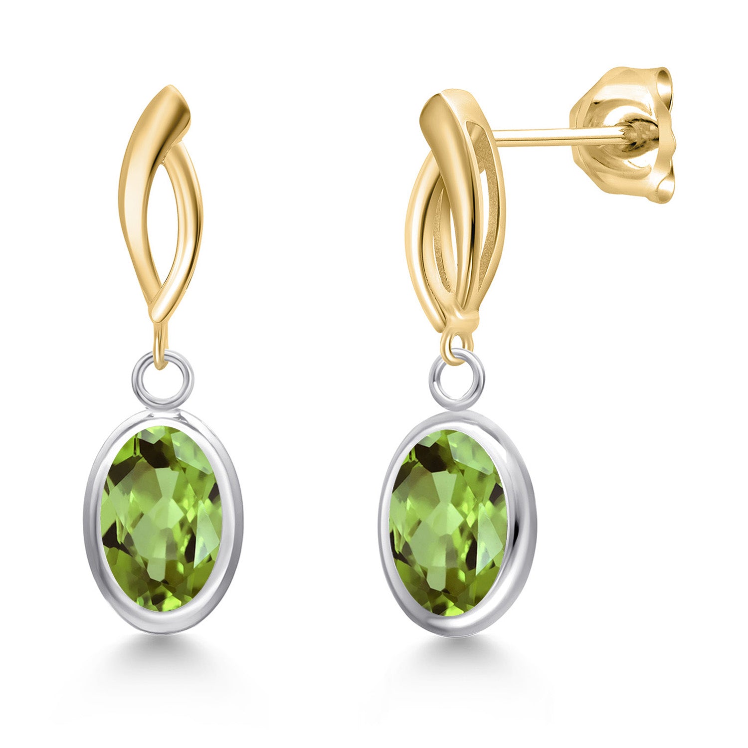 Earrings in 925 Sterling Silver and 10K Yellow Gold