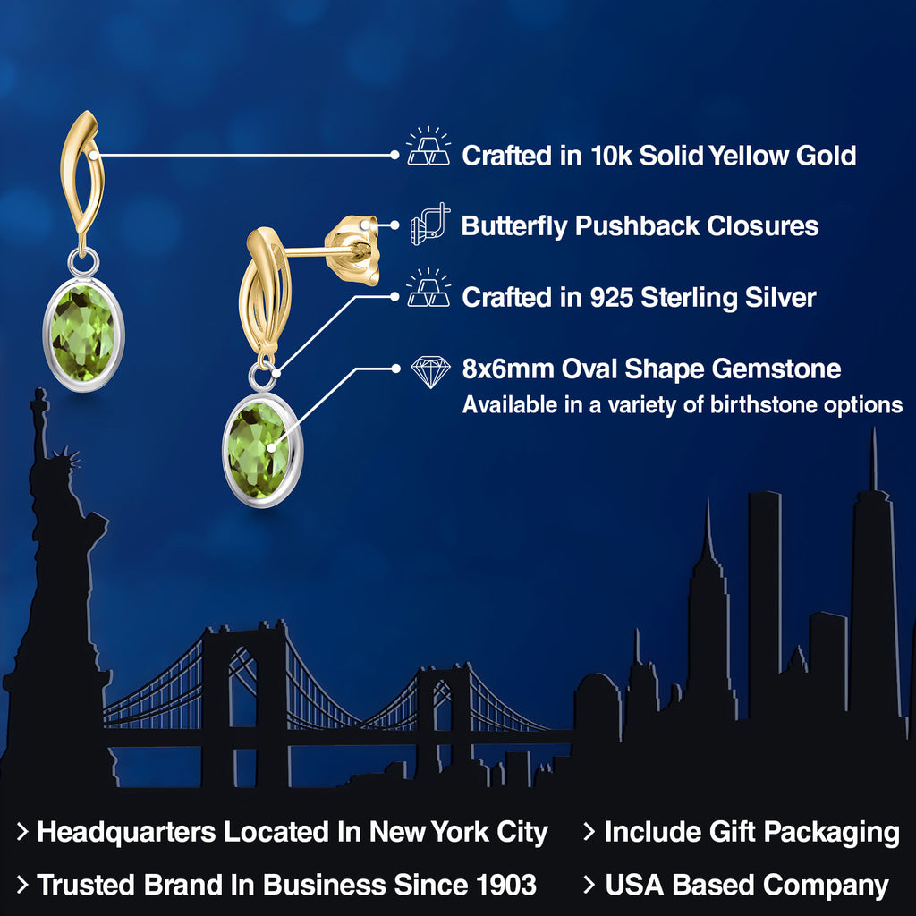 Earrings in 925 Sterling Silver and 10K Yellow Gold