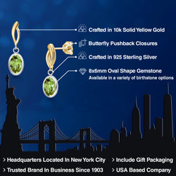 Earrings in 925 Sterling Silver and 10K Yellow Gold
