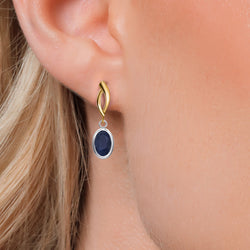 Earrings in 925 Sterling Silver and 10K Yellow Gold