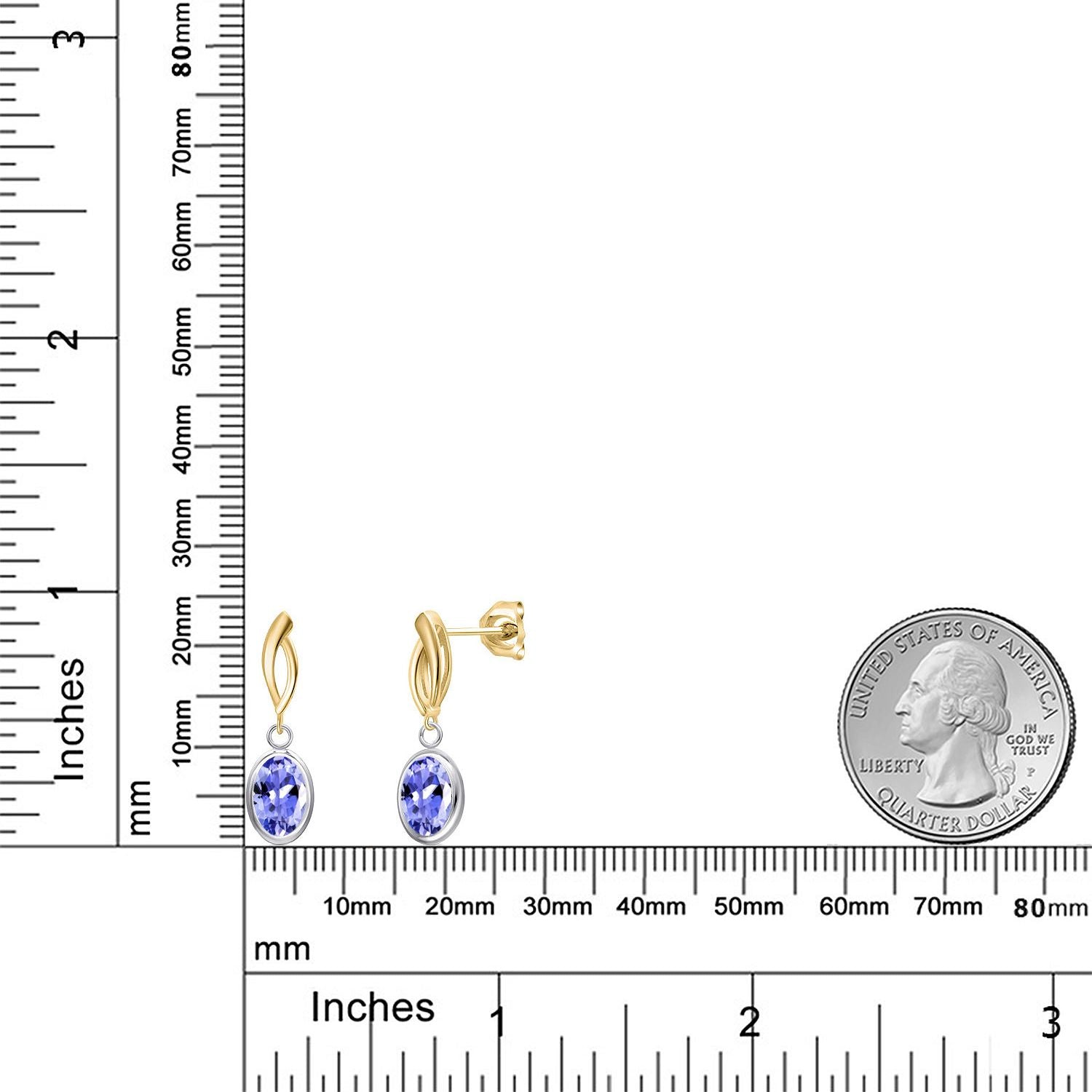 Earrings in 925 Sterling Silver and 10K Yellow Gold