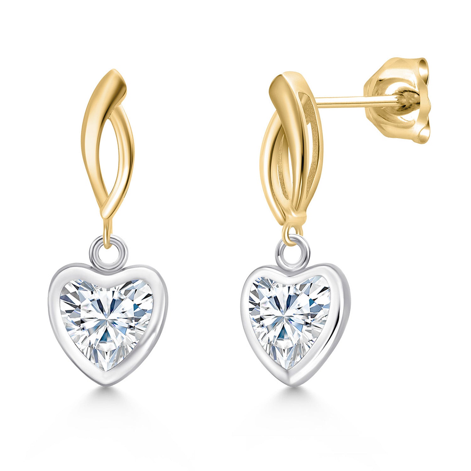 Earrings in 925 Sterling Silver and 10K Yellow Gold