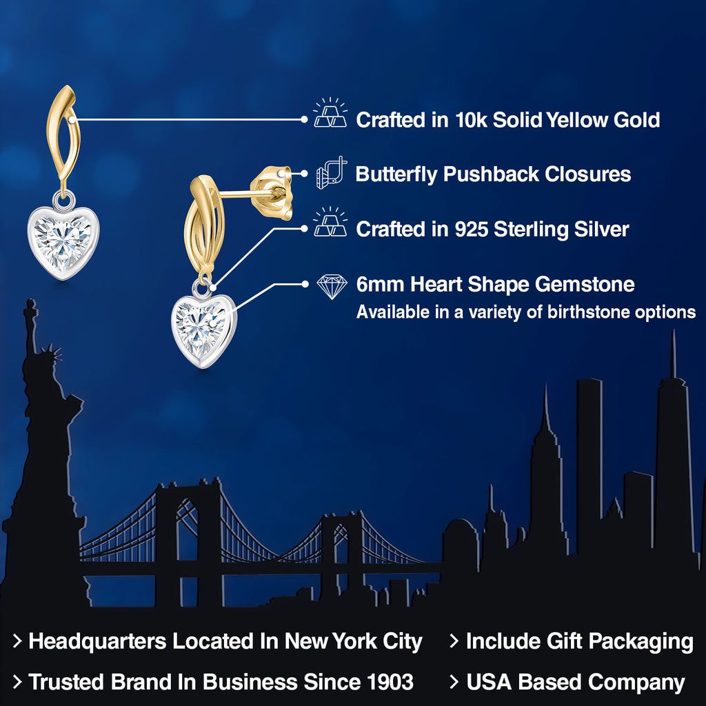 Earrings in 925 Sterling Silver and 10K Yellow Gold